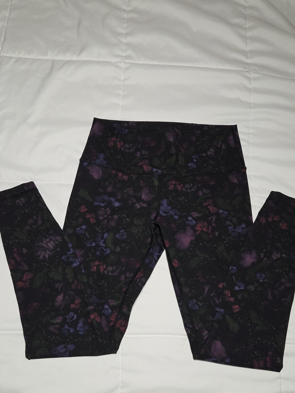 lululemon athletica Black Floral-Accent High-Rise Leggings
